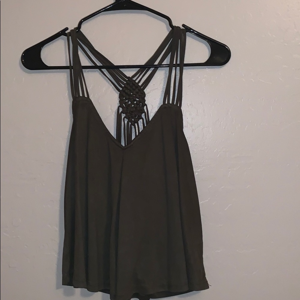 Olive green crop top.